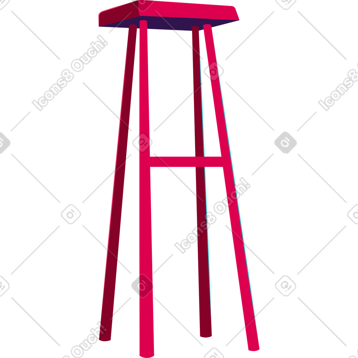Sgabello alto da bar illustrazione in stile Neon scarica in PNG, SVG