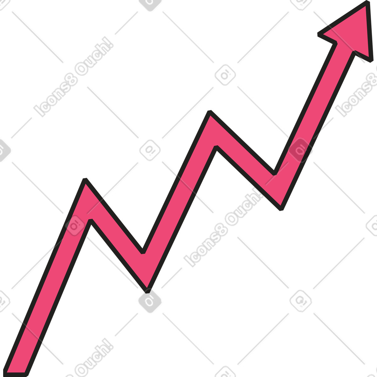 Ilustração de Seta vermelha para cima em no estilo Dazzle baixar em PNG, SVG