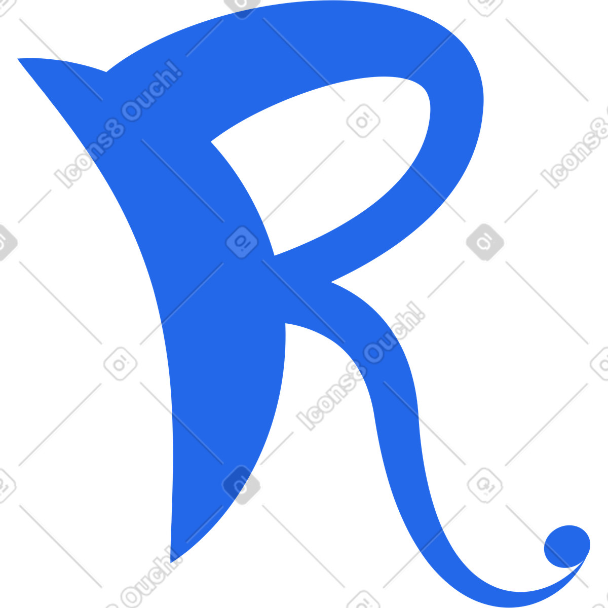 Kingdom スタイルの Blue letter R のイラストをPNG、SVG形式でダウンロード
