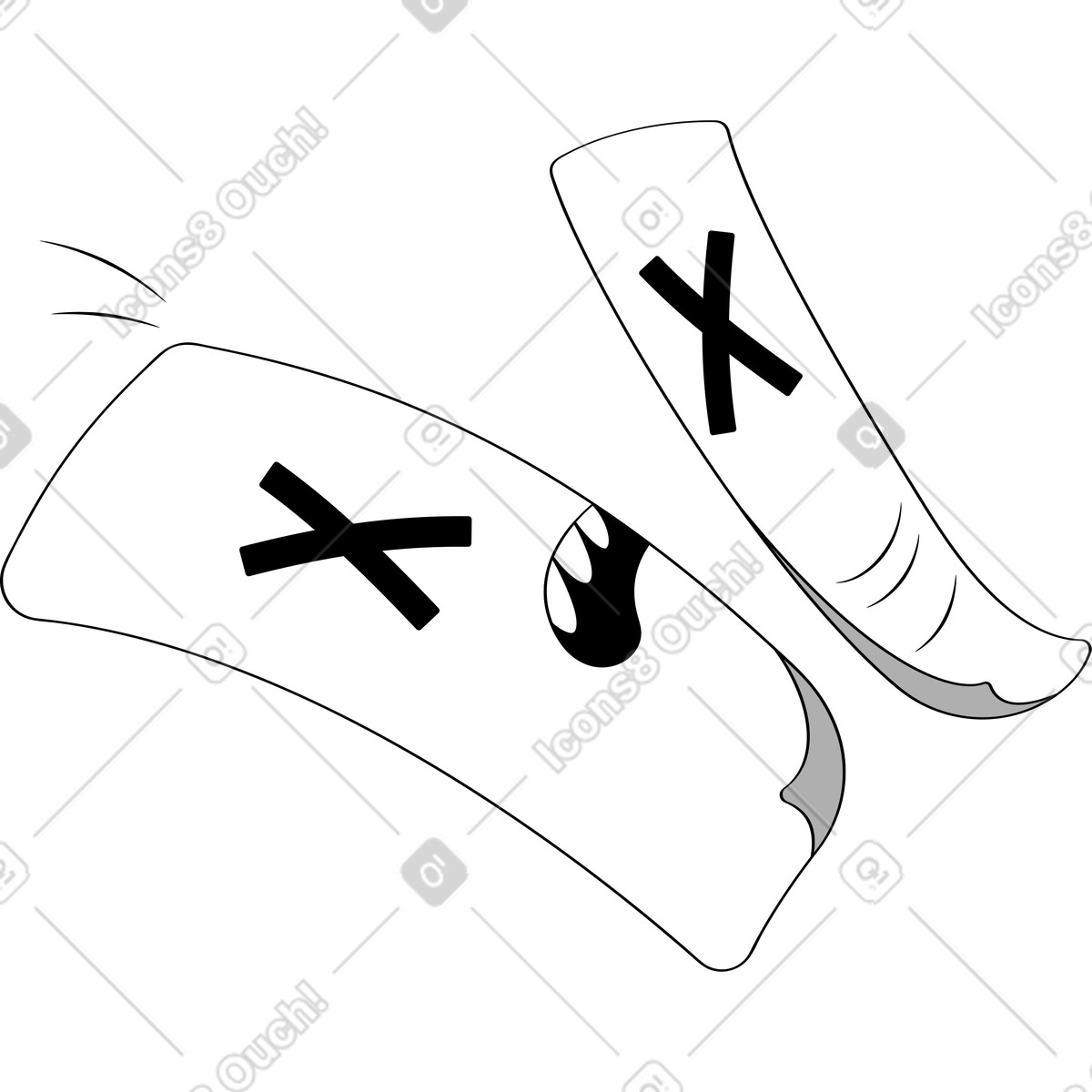 Looney スタイルの 紙の半分 のイラストをPNG、SVG形式でダウンロード