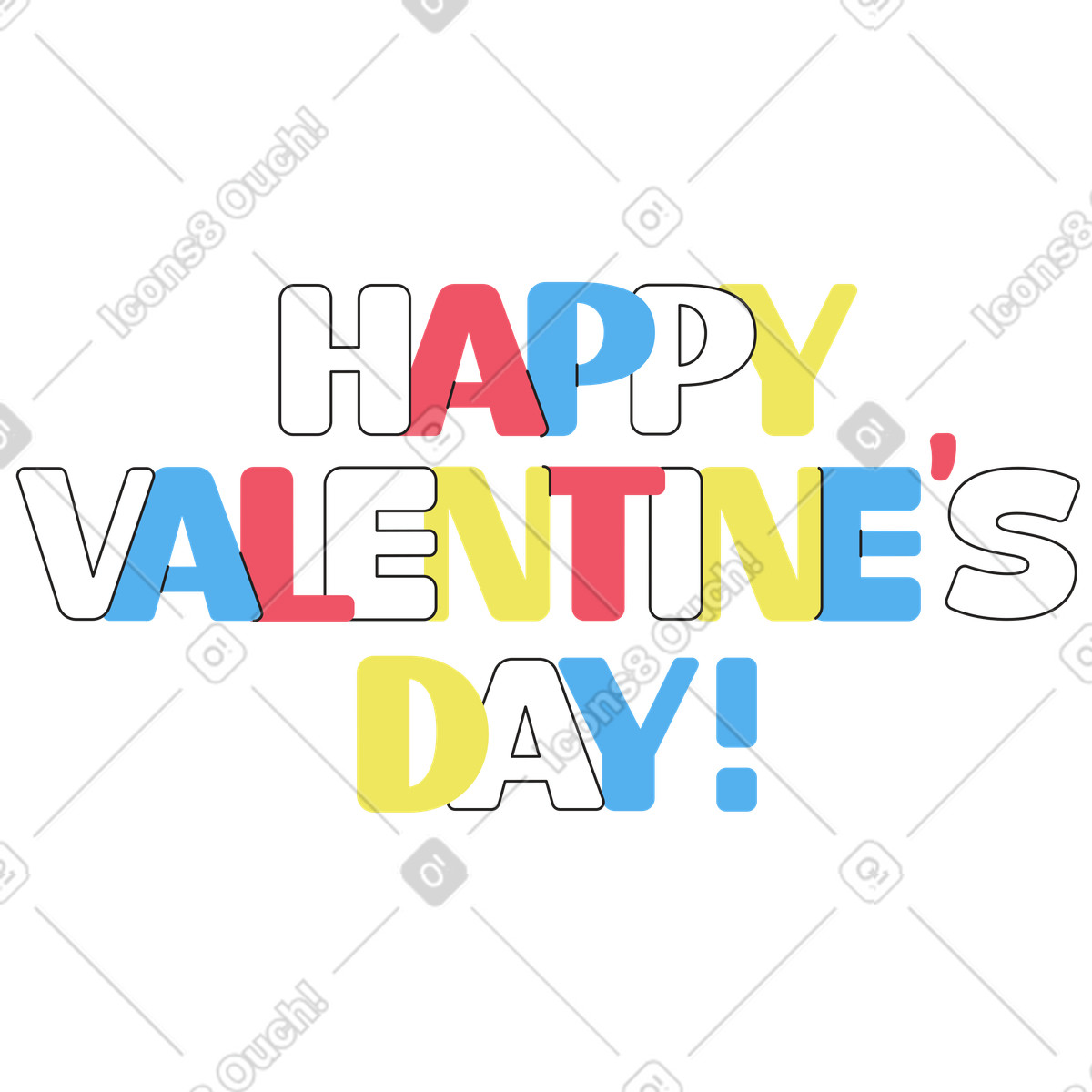 Scritte buon san valentino! illustrazione in stile Boba scarica in PNG, SVG