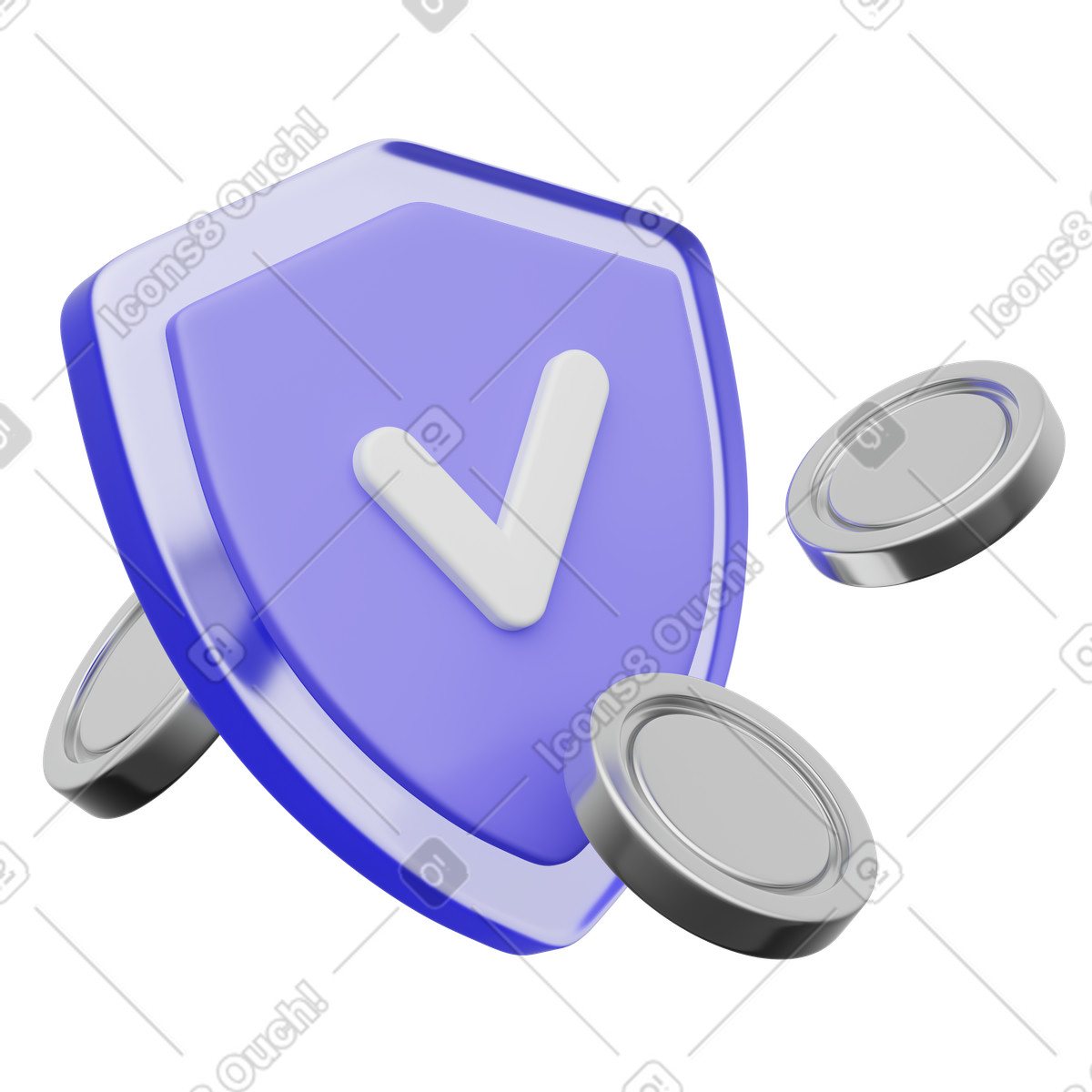 Financial protection shield, Secure payment Online security illustration in 3D Playful style download in PNG, SVG