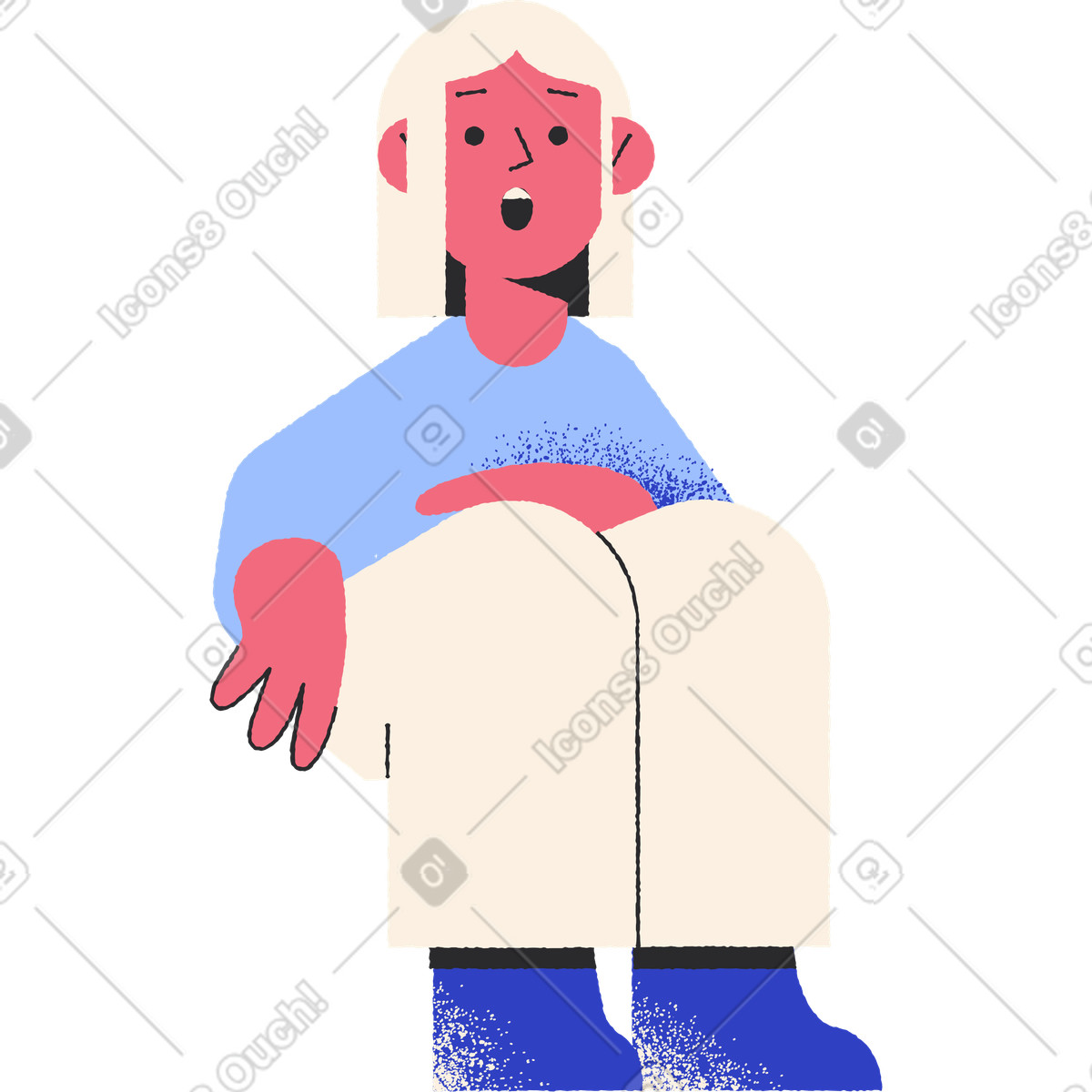Girl surprised illustrazione in stile Pablo scarica in PNG, SVG