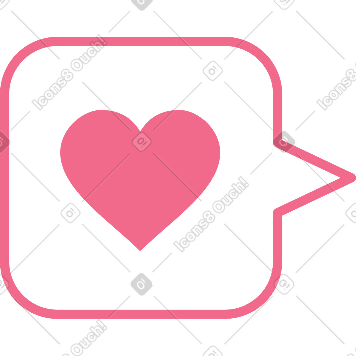 Ilustração de Balão fala com coração em no estilo Juicy para baixar em PNG, SVG