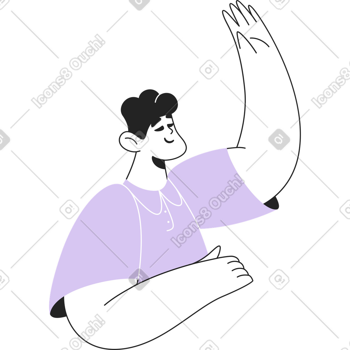 下载 Sammy Line 风格的 举手的男人 插画，支持 PNG、SVG 格式