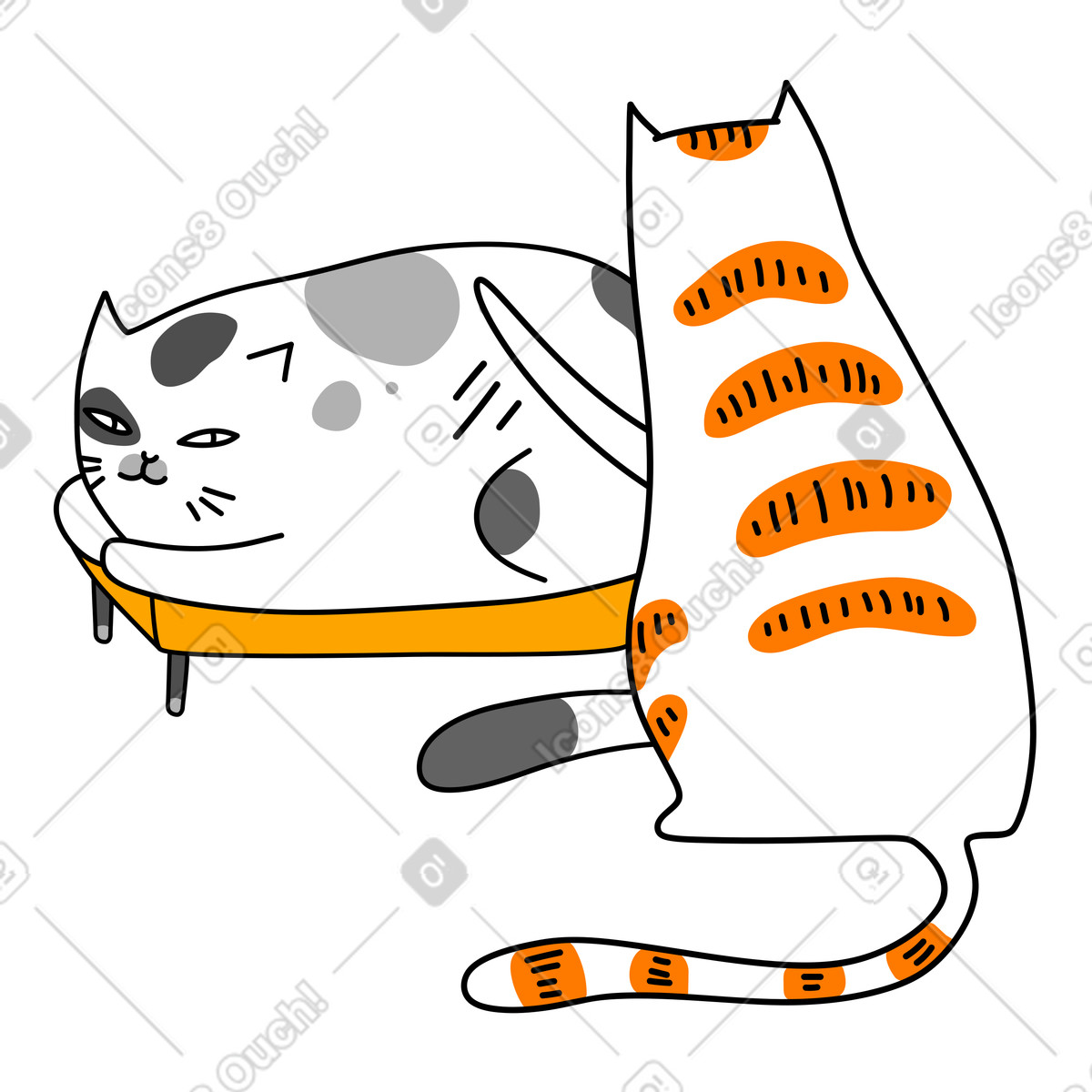 Gatto che fa un massaggio a altro illustrazione in stile Purr scarica in PNG, SVG