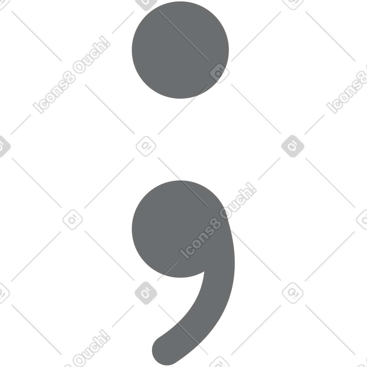 Illustration Icône de point-virgule dans le style Incut à télécharger aux formats PNG, SVG