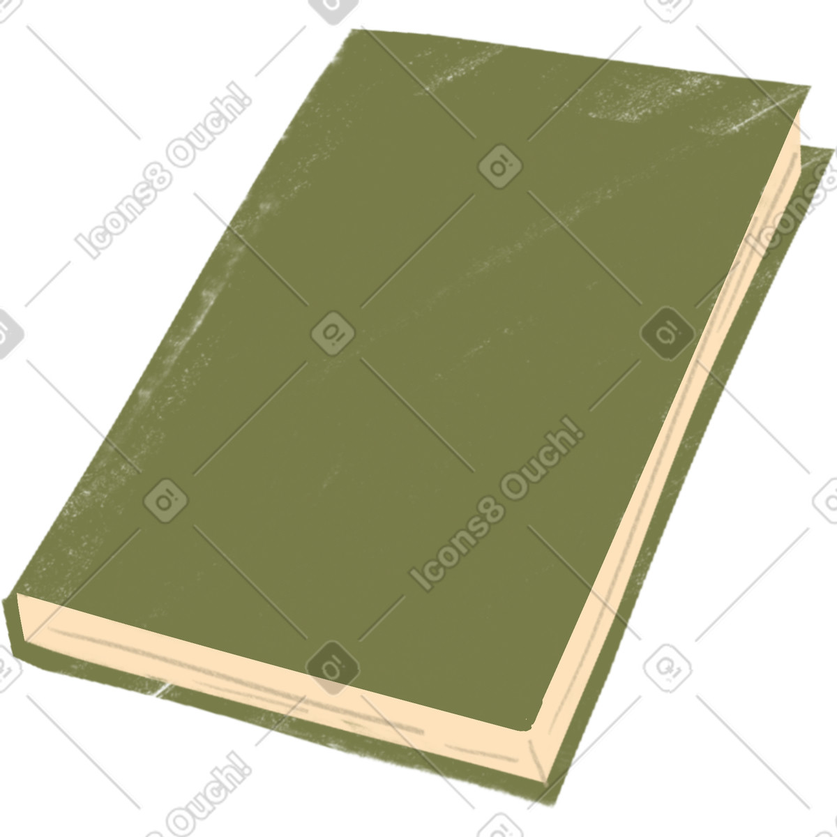 Ilustración Closed green book en estilo Lumiere a descargar en PNG y SVG