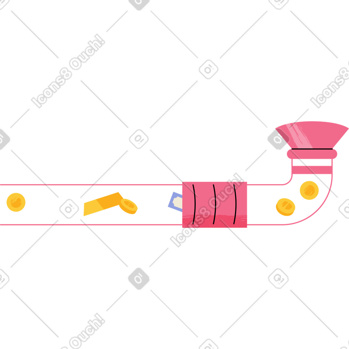 下载 Juicy 风格的 资金流 动画插图，支持 GIF、Lottie （JSON）、AE 格式