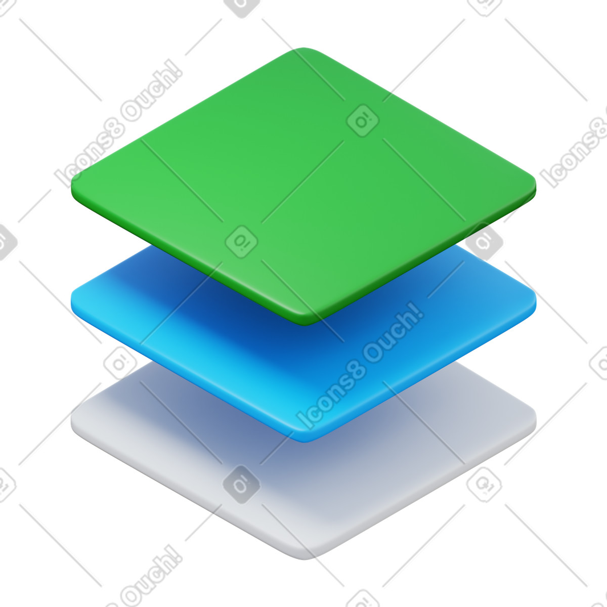 Layers animated illustration in 3D Fluency style download in GIF, Lottie (JSON), AE