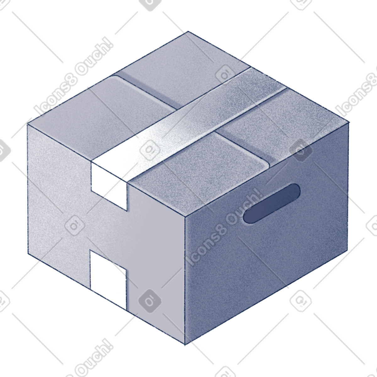 Paketbox-Illustration im Haze-Stil als Download in PNG, SVG
