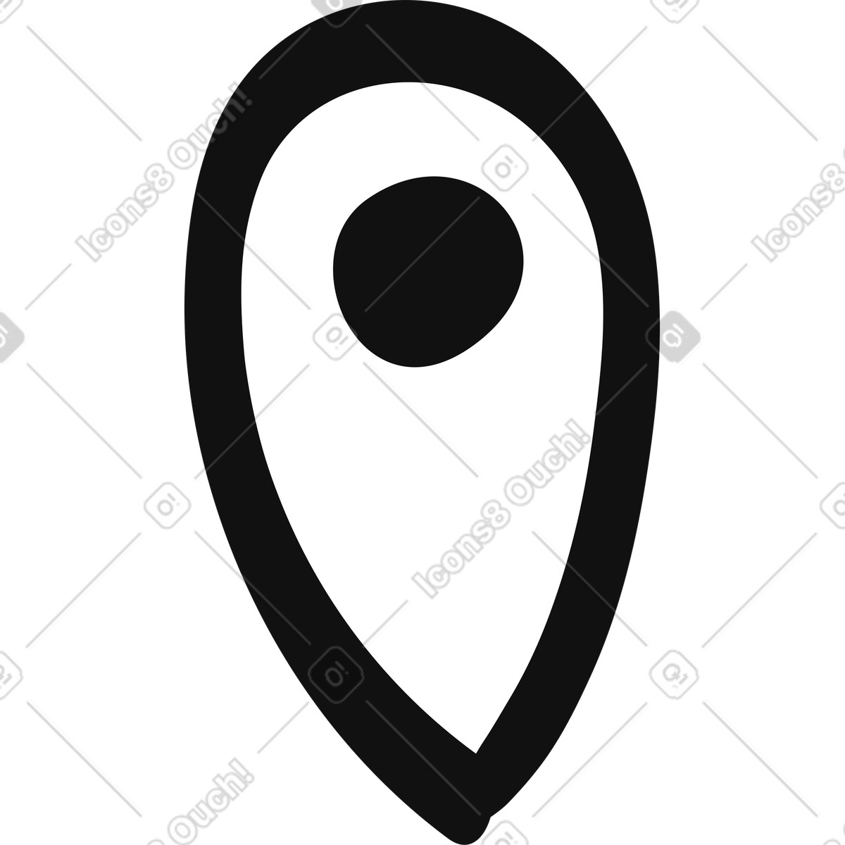 Illustration Pin location marker symbol for map navigation and destination dans le style Organic à télécharger aux formats PNG, SVG