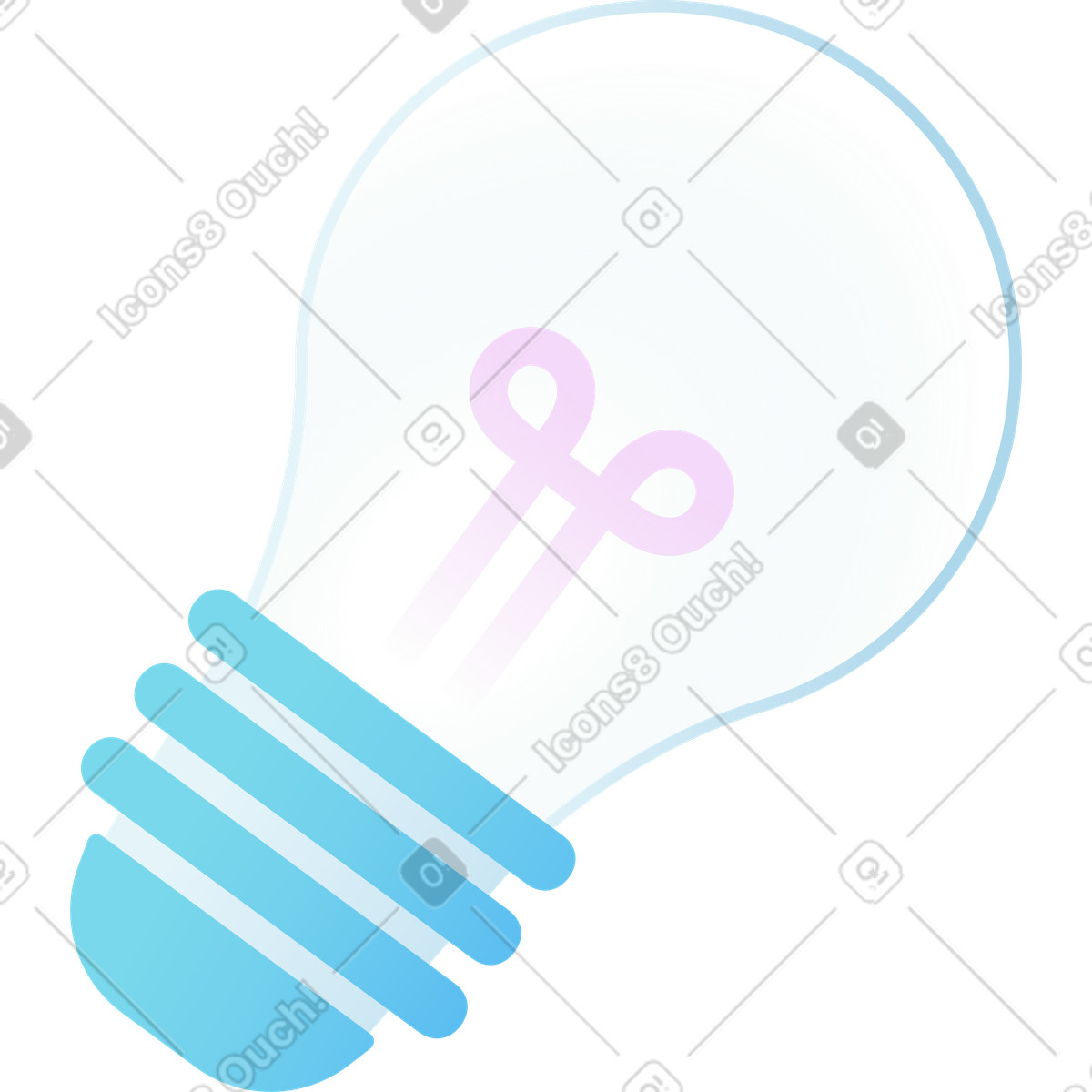 Lightbulb illustration in Airy style download in PNG, SVG