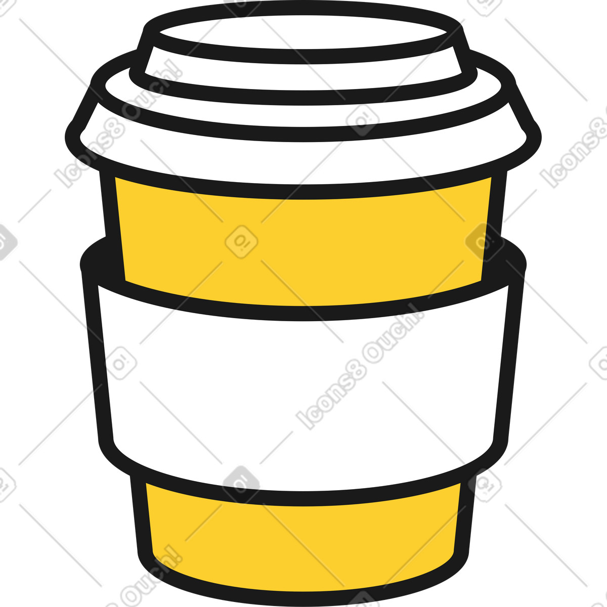 下载 Taxi 风格的 带盖杯子 插画，支持 PNG、SVG 格式