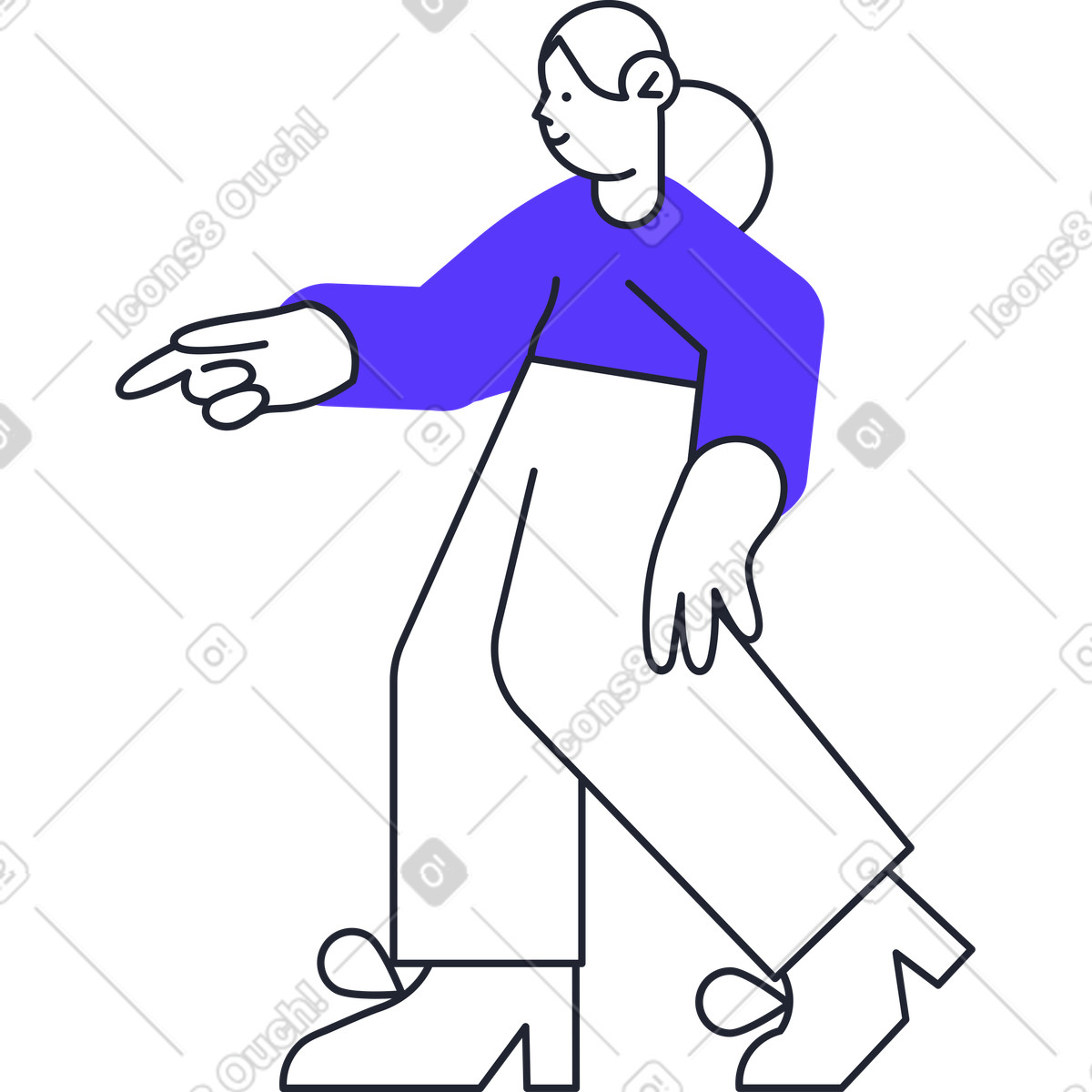 Illustration Femme pointant quelque chose dans le style Pablita à télécharger aux formats PNG, SVG
