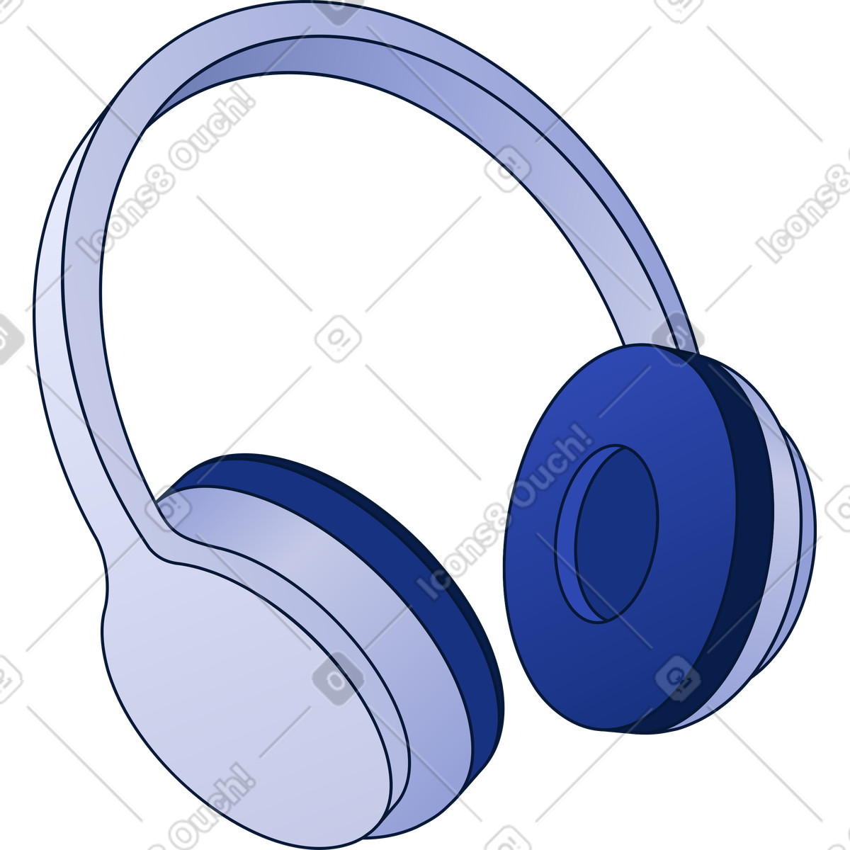 Over ear headphones illustration in Neat style download in PNG, SVG
