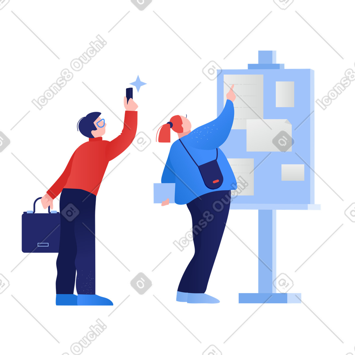 At the schedule board illustration featuring scheduling clipart graphics and images