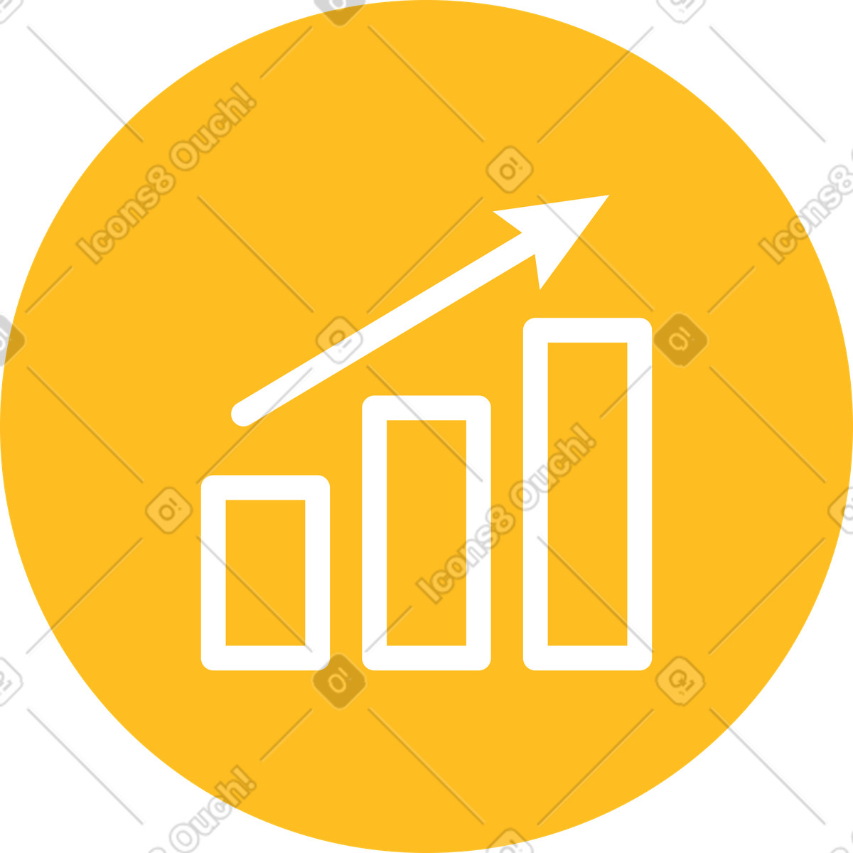 Ilustración Icono de gráfico en crecimiento estilo Bright a descargar PNG y SVG