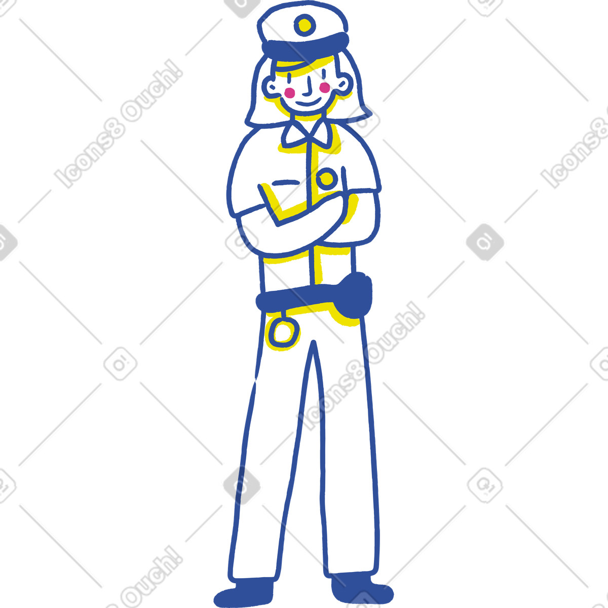 Illustration Femme policière dans le style Lime à télécharger aux formats PNG, SVG