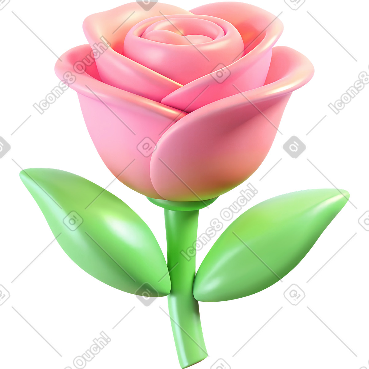 Plastic rose illustration featuring thorns clipart image in PNG SVG GIF
