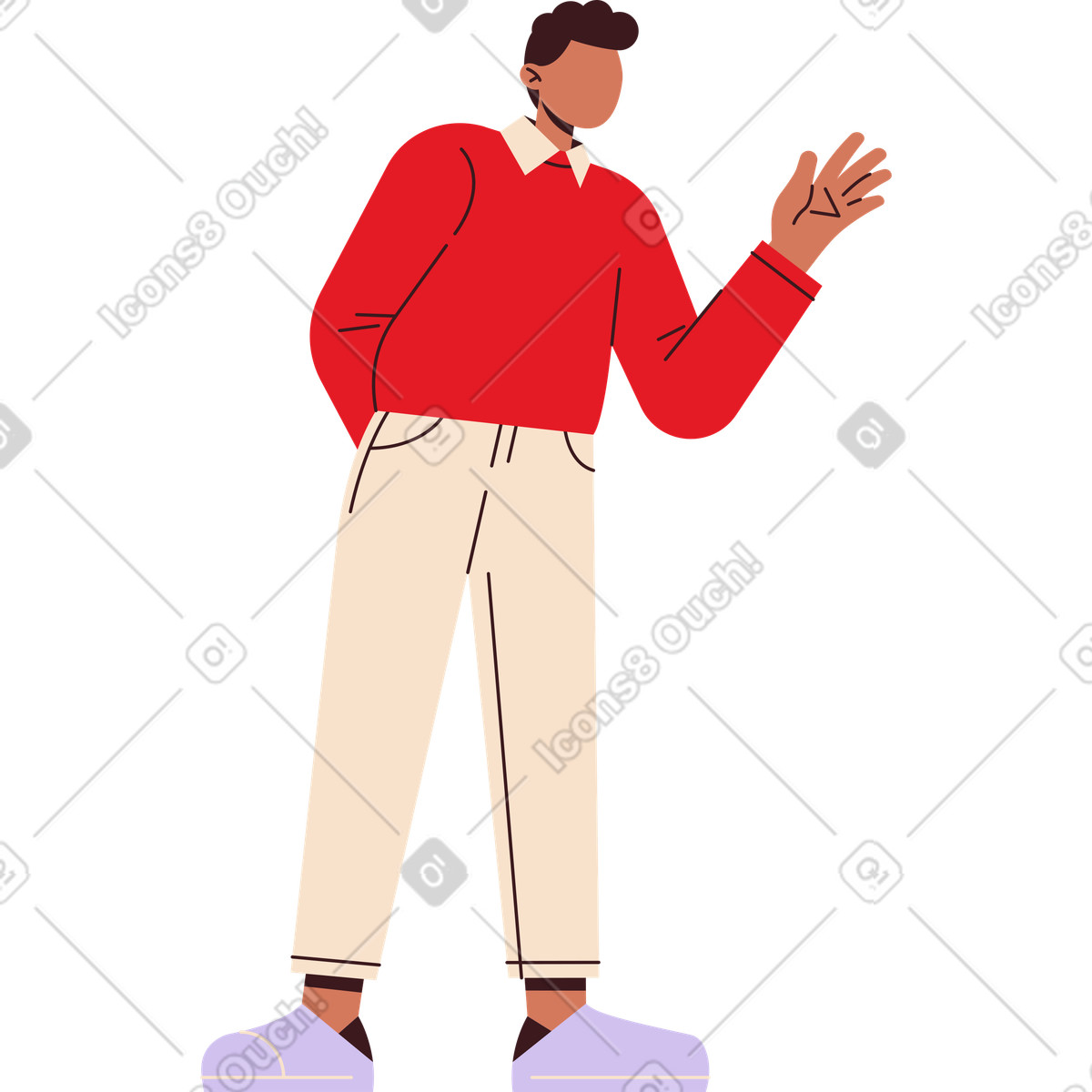 Illustration Homme dans un chandail agitant le style Folks à télécharger aux formats PNG, SVG