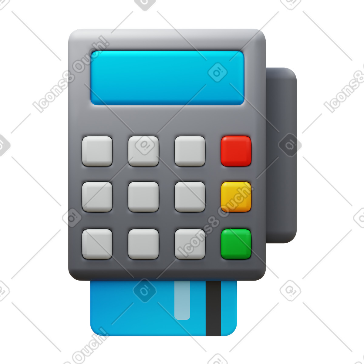 Illustration Pos terminal dans le style 3D Fluency à télécharger aux formats PNG, SVG