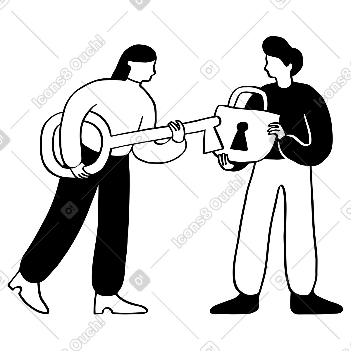 Partnership in security and safeguarding illustration clipart image in PNG SVG GIF