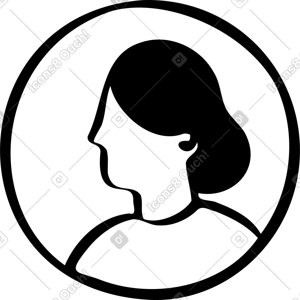Symbol einer person-Illustration im Journal-Stil als Download in PNG, SVG