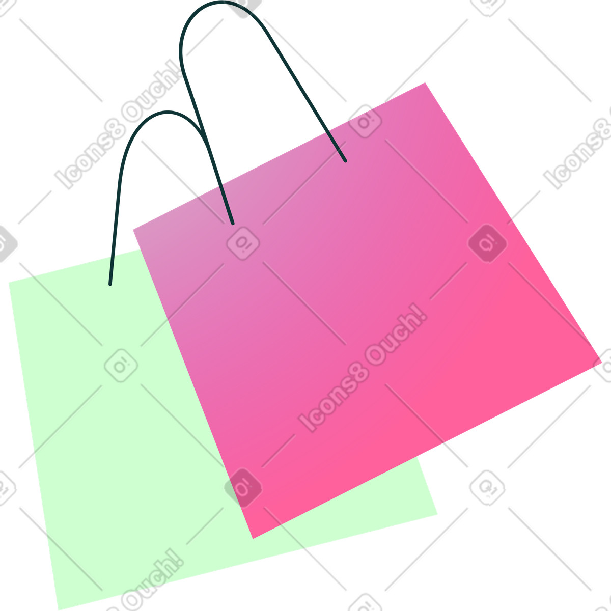 Ilustração de Duas sacolas compras em no estilo Florid para baixar em PNG, SVG