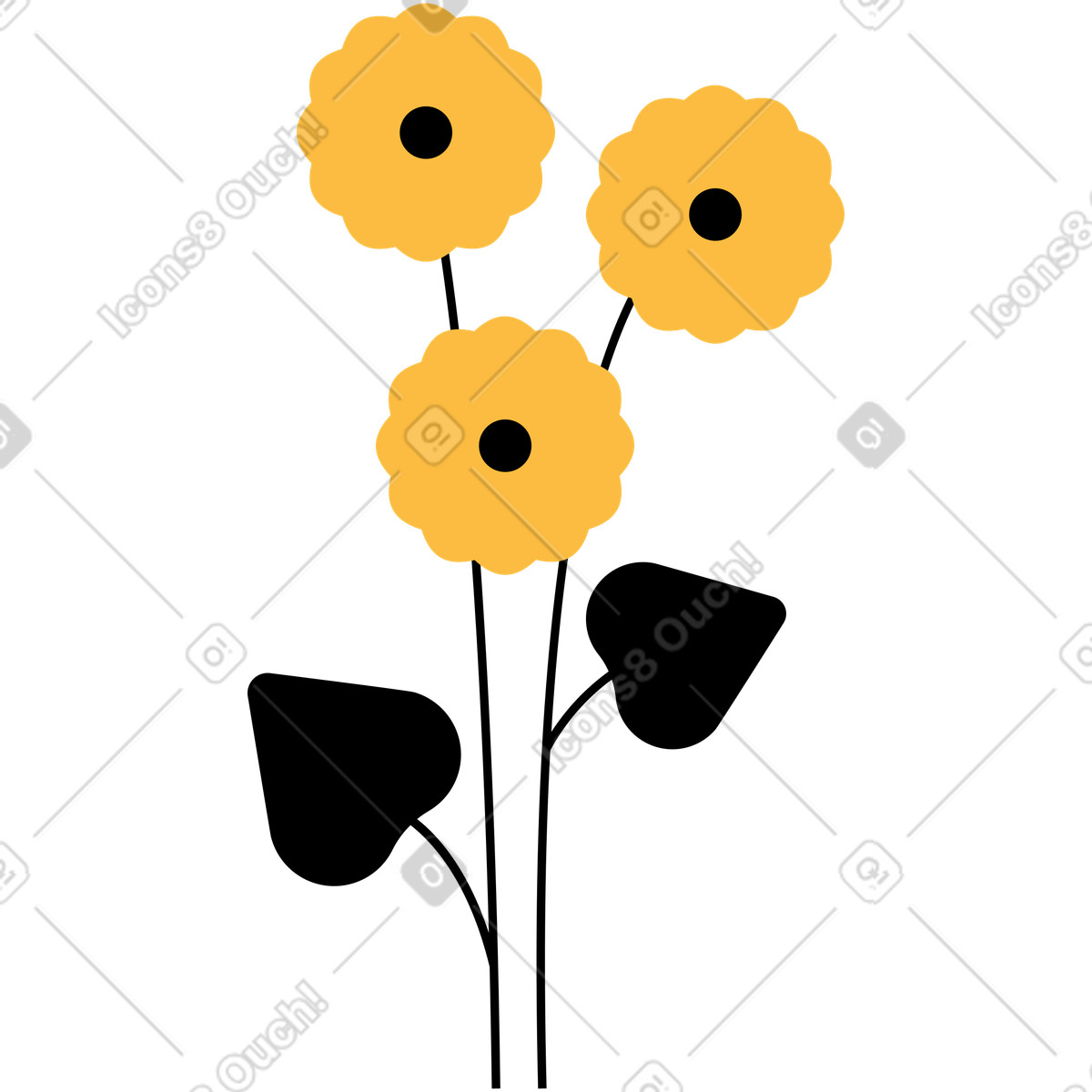 Blume-Illustration im Burgundy-Stil als Download in PNG, SVG