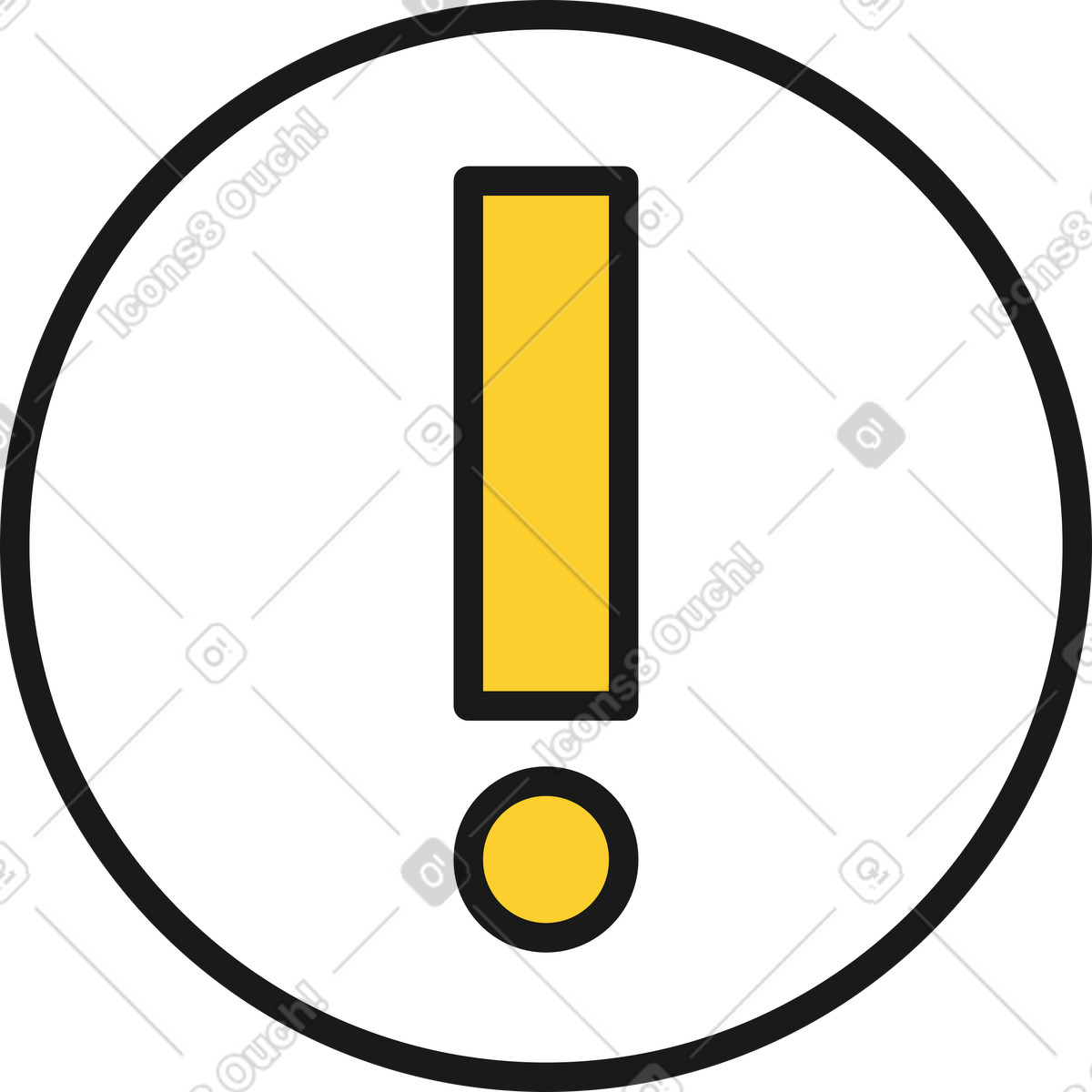 Taxi 스타일의 Yellow exclamation point in a white circle 일러스트레이션 PNG, SVG 다운로드