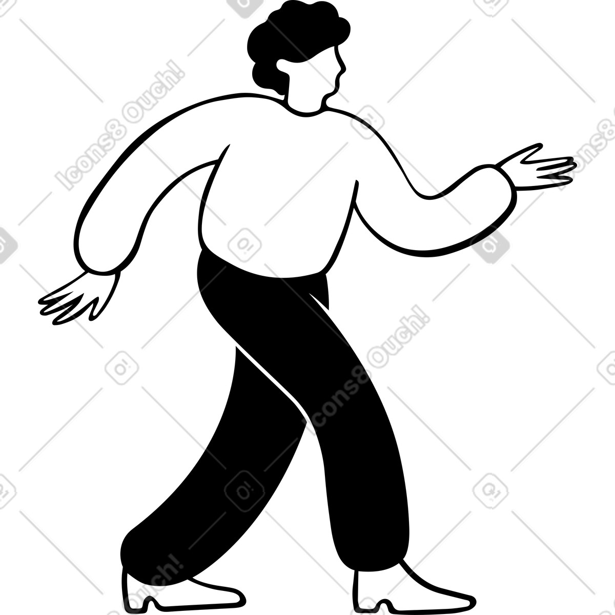 Man illustration in Journal style download in PNG, SVG