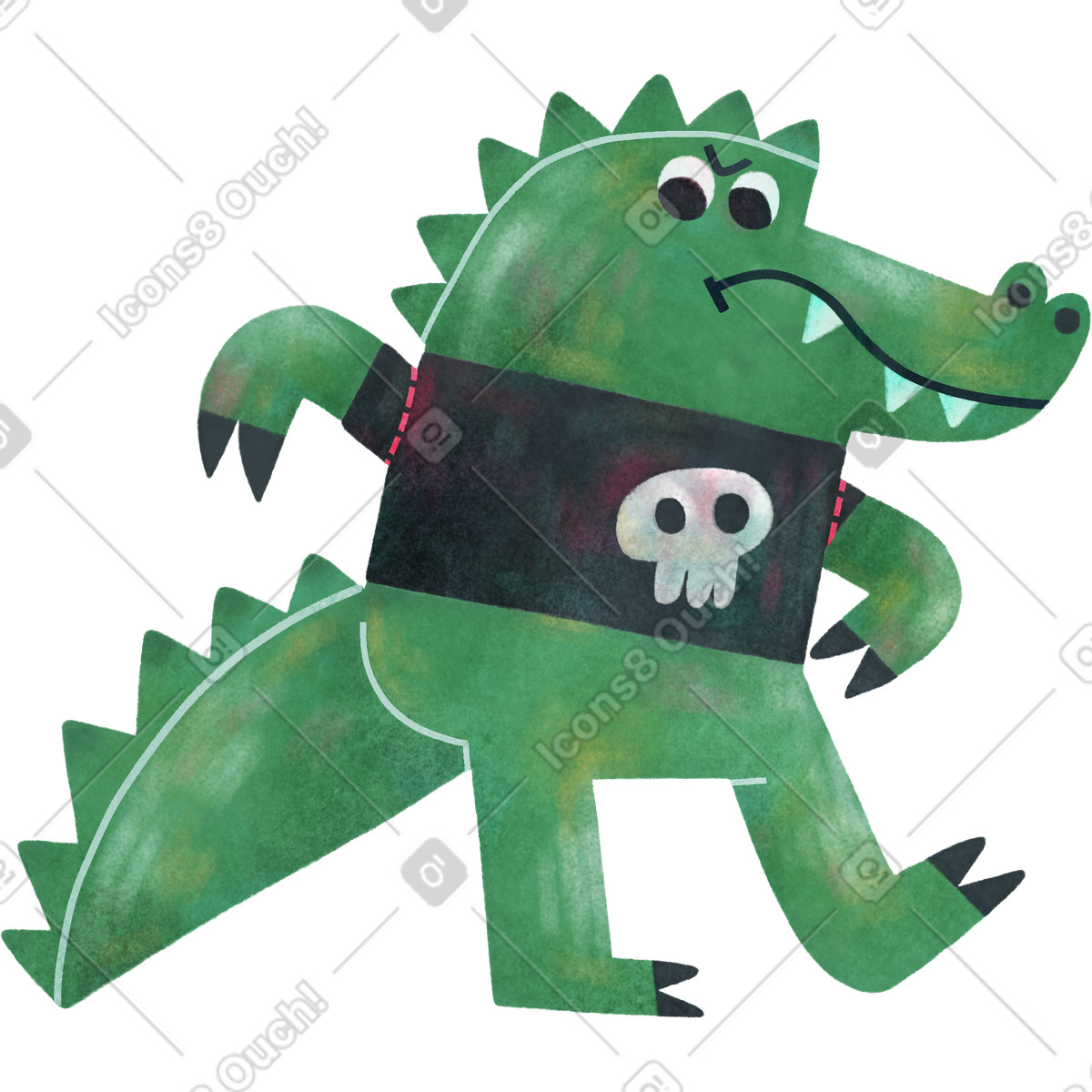 Crocodile illustration in Jungle style download in PNG, SVG