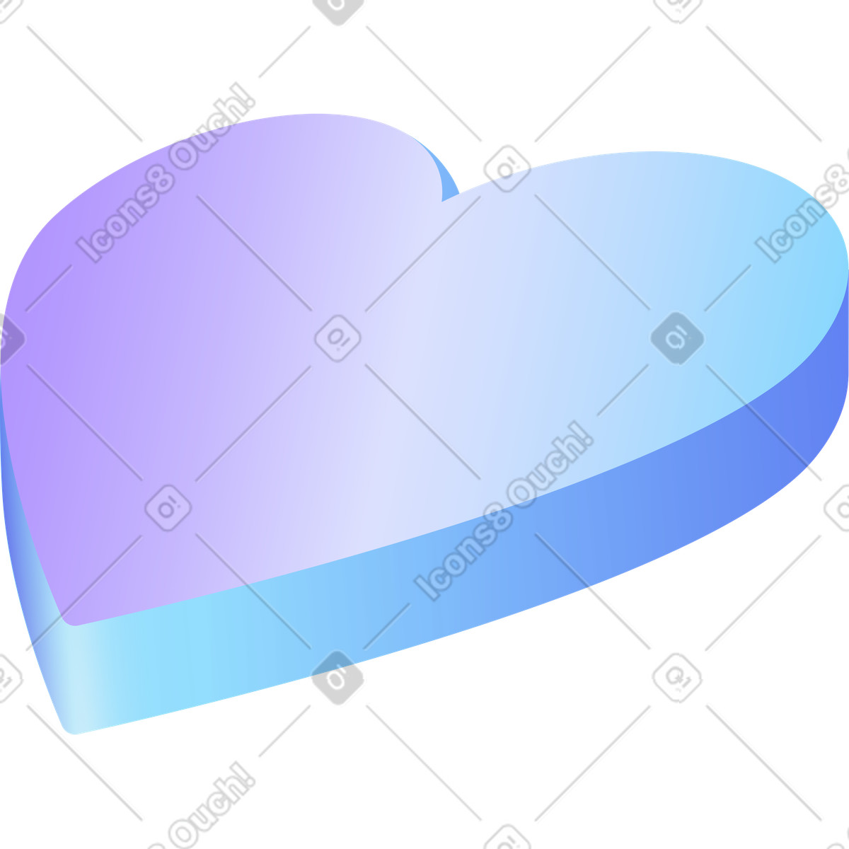 Icona del cuore in prospettiva illustrazione stile Hi-tech scarica PNG, SVG