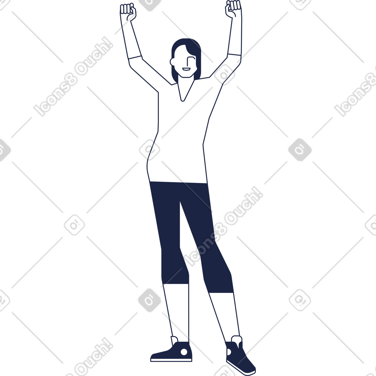 Athlet-Illustration im Urban Line-Stil als Download in PNG, SVG
