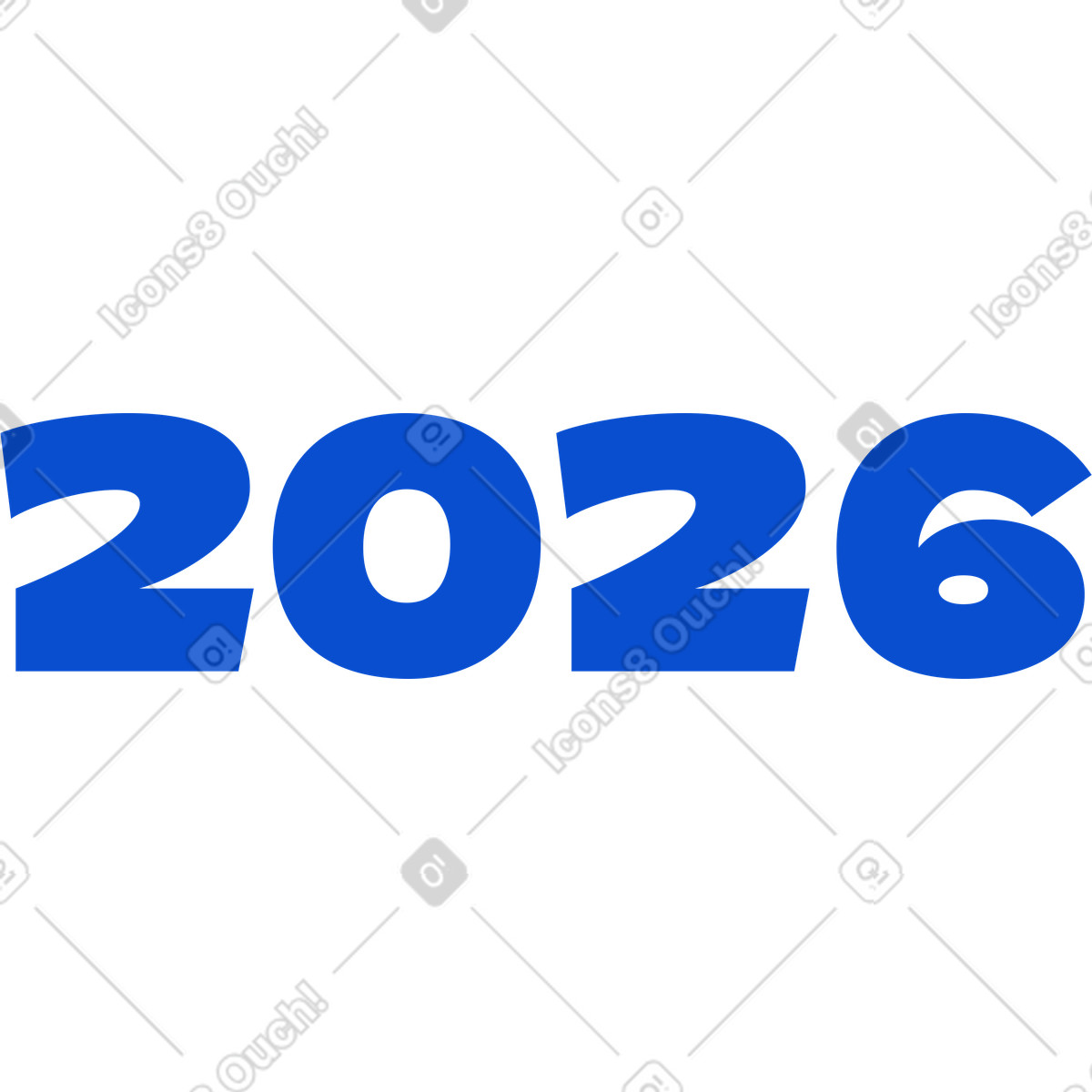 Ilustración Números del año 2026 en estilo Tiny a descargar en PNG y SVG