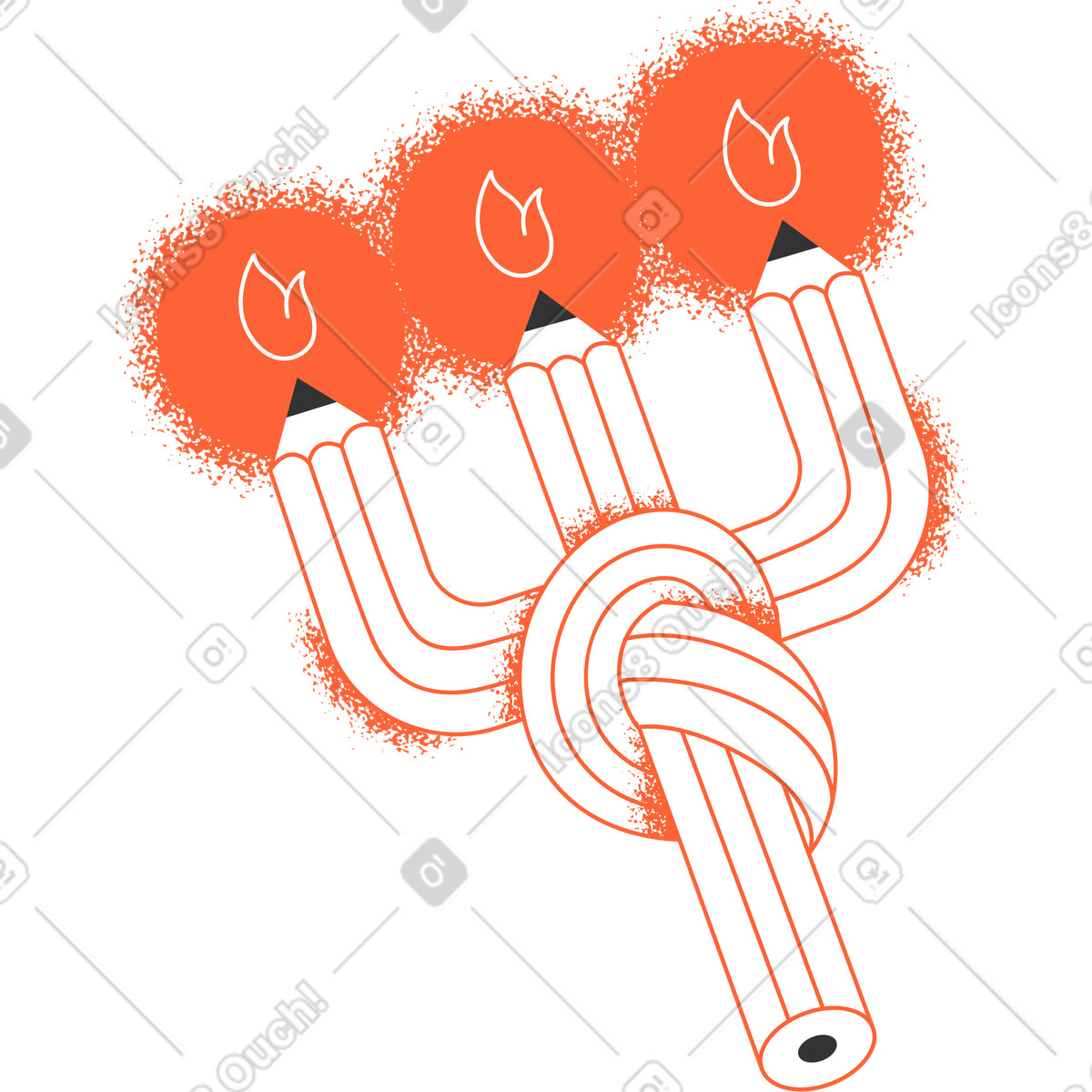 2 kerzen-Illustration im Crayon-Stil als Download in PNG, SVG