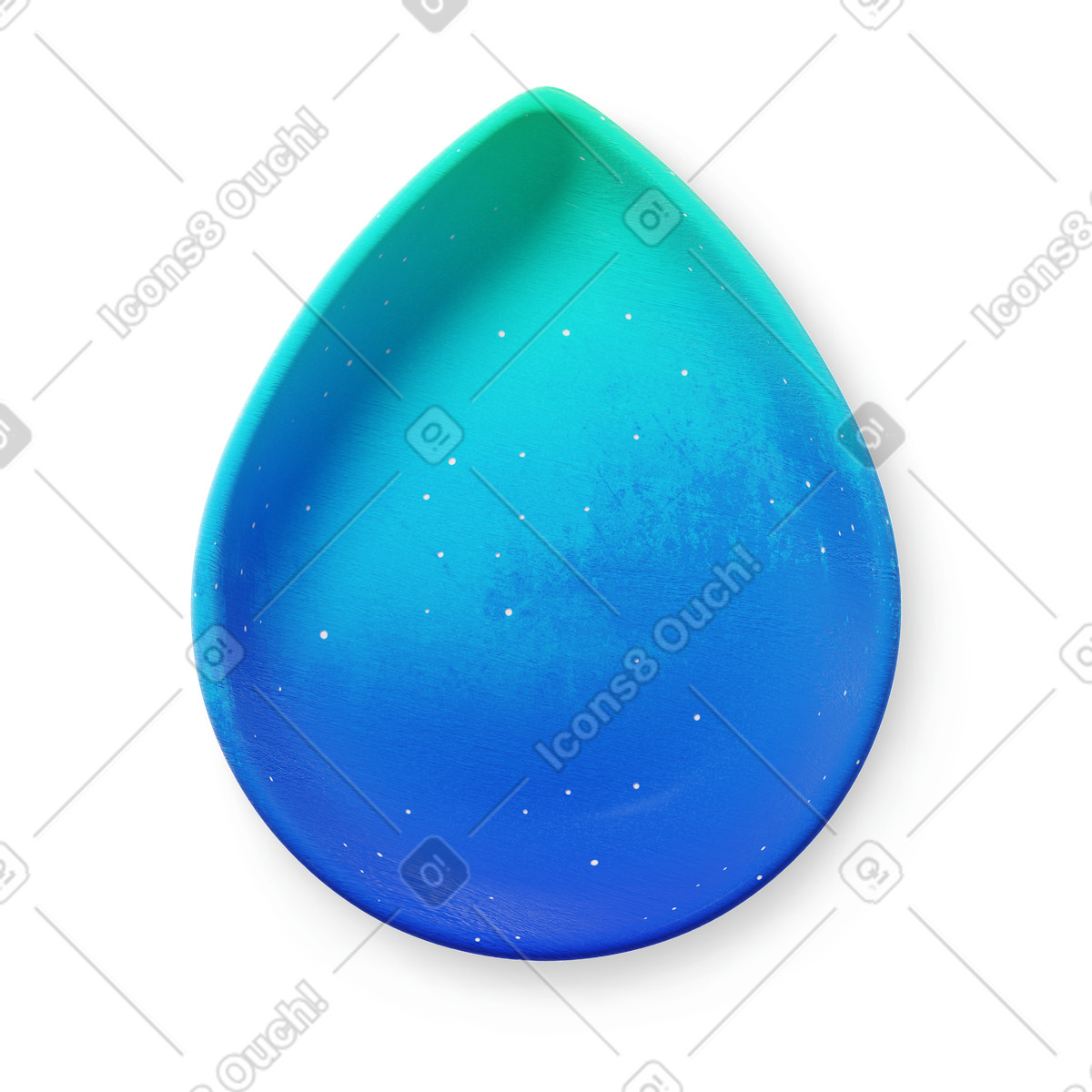 Water drop illustration in 3D Microsoft Fluent style download in PNG, SVG