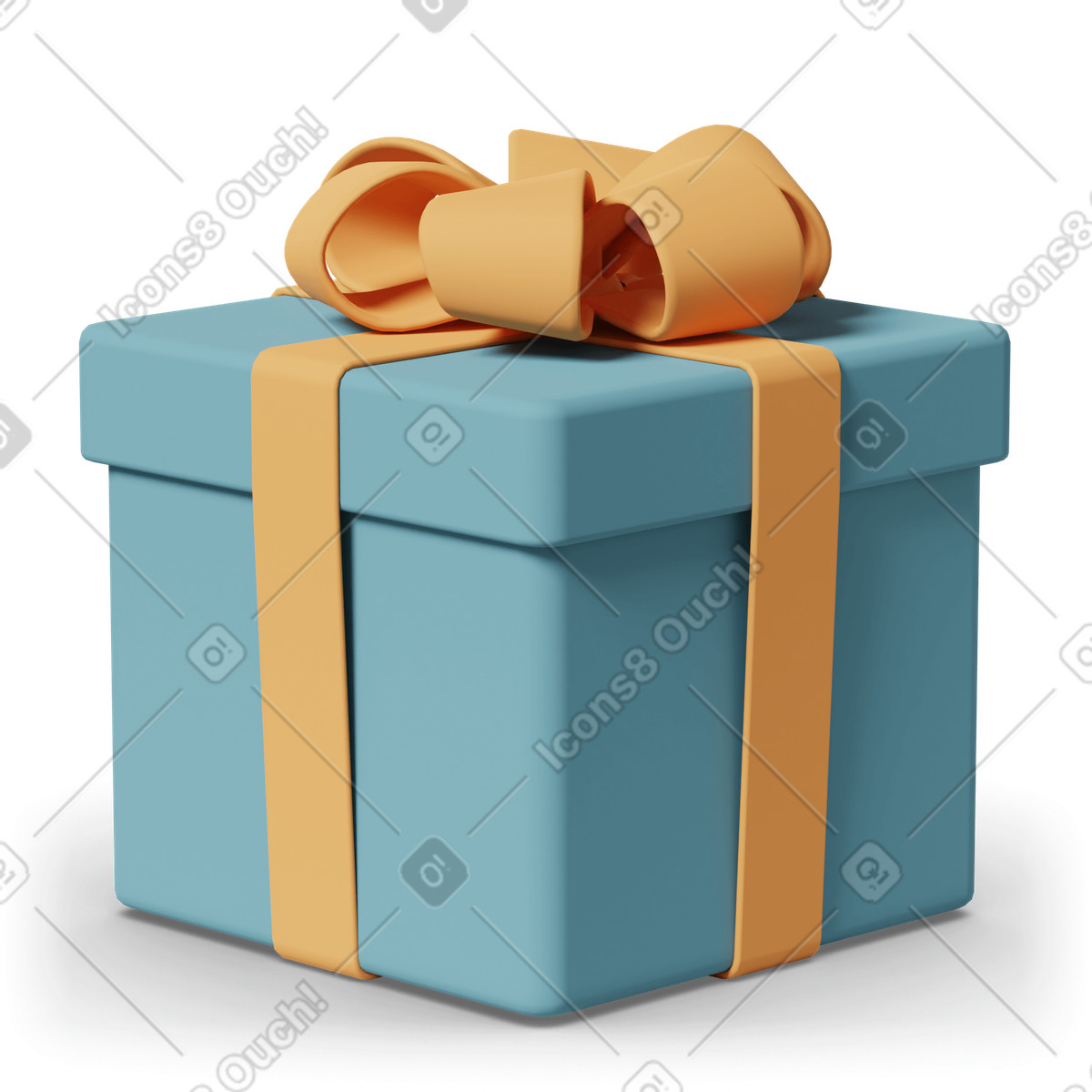 Иллюстрация Blue gift box with orange ribbon в стиле 3D Casual life — скачать в форматах PNG, SVG