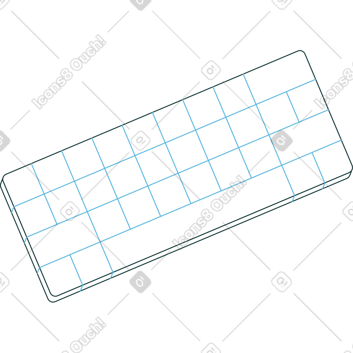 White keyboard illustration in Florid style download in PNG, SVG