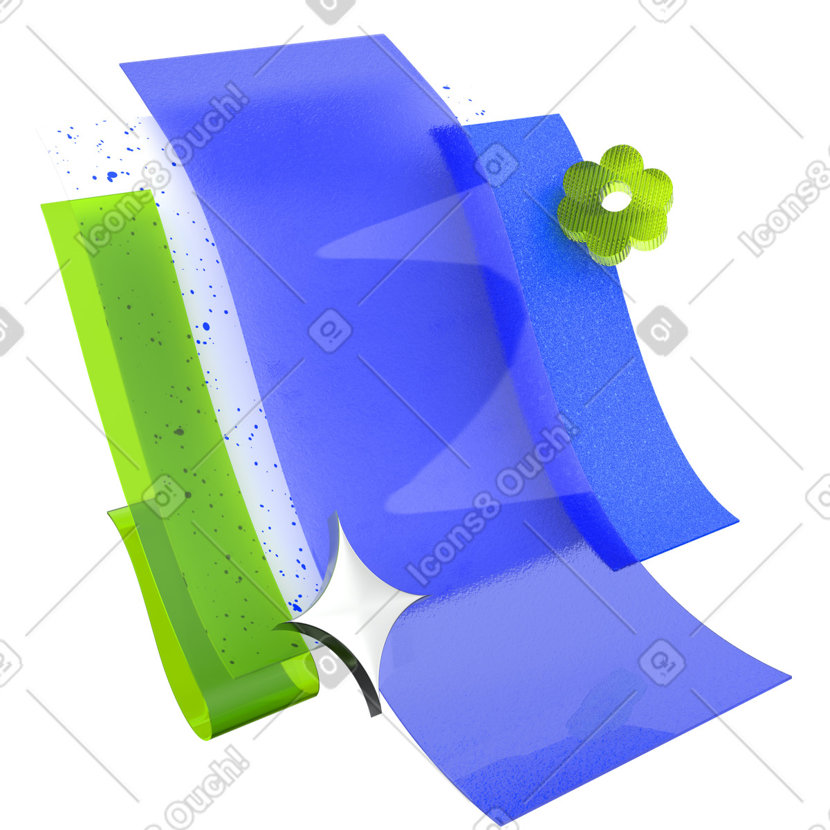 Abstract overlapping layers, Adaptive process automation, Modern workflow visualization illustration in PNG, SVG