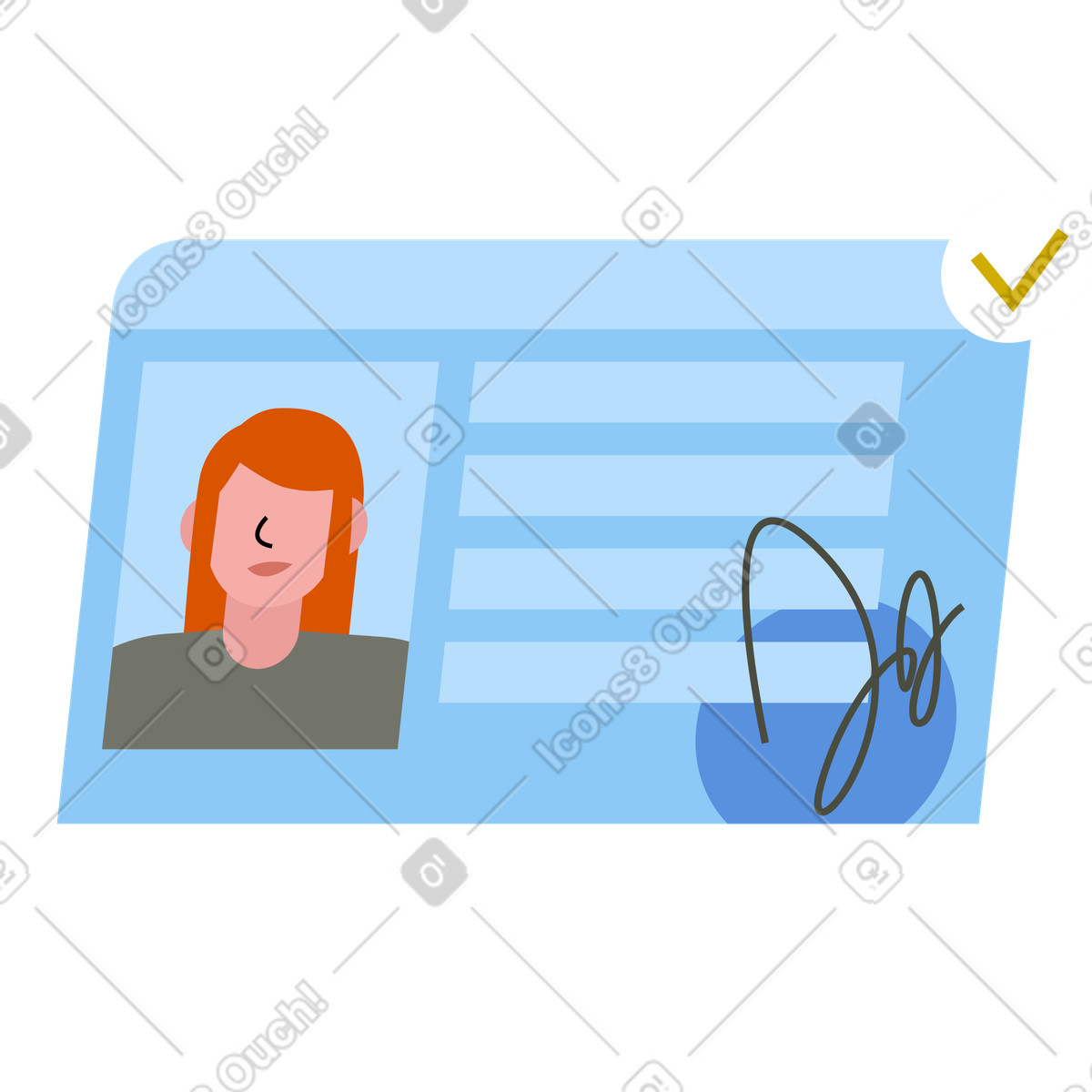 Illustration Pièce d'identité avec photo dans le style Vector à télécharger aux formats PNG, SVG