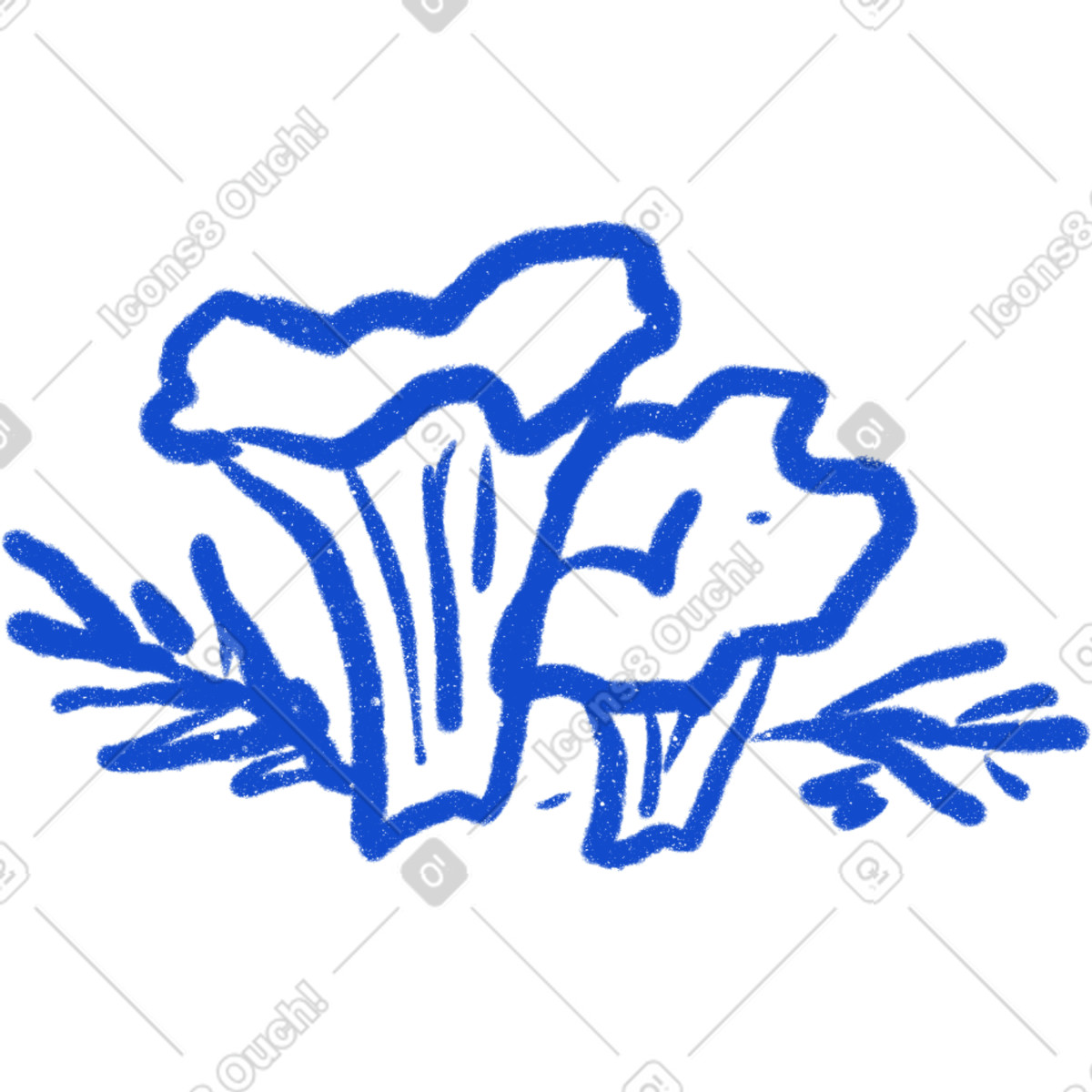 下载 Experimental 风格的 鸡油菌蘑菇 插画，支持 PNG、SVG 格式