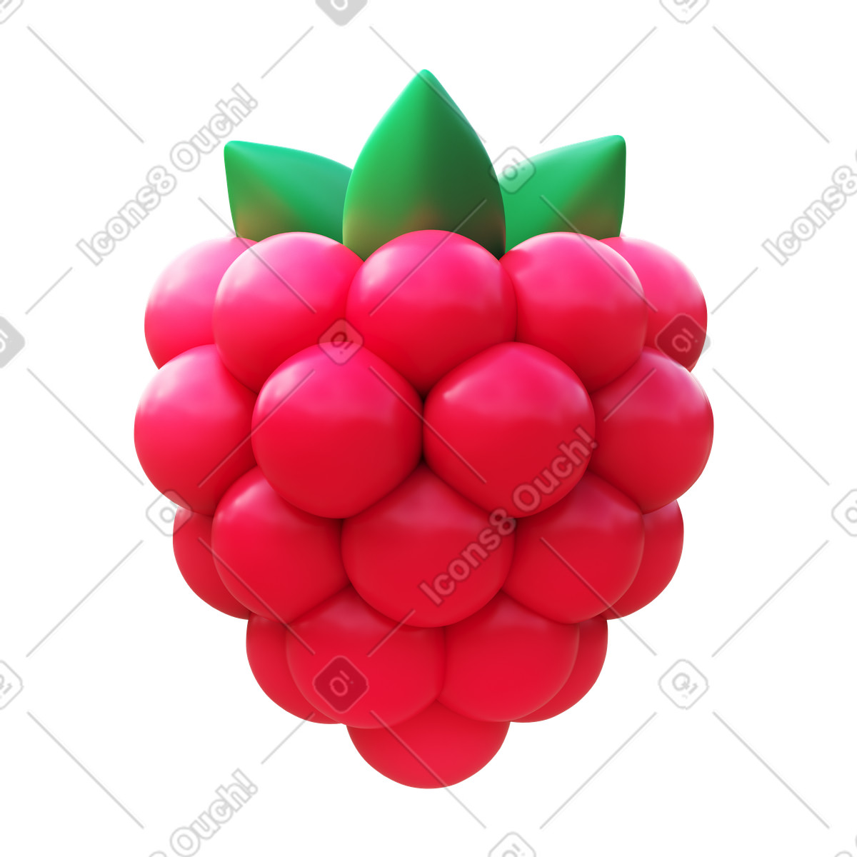 Illustration Framboise dans le style 3D Fluency à télécharger aux formats PNG, SVG