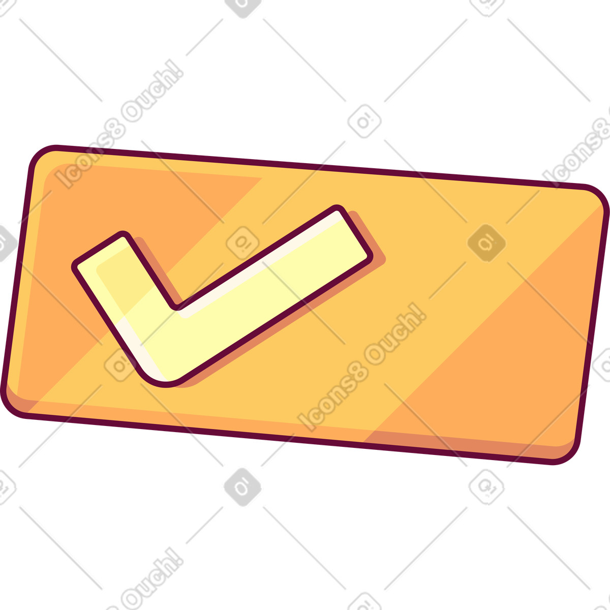 Ilustração de Yellow button with check mark em no estilo Handy para baixar em PNG, SVG