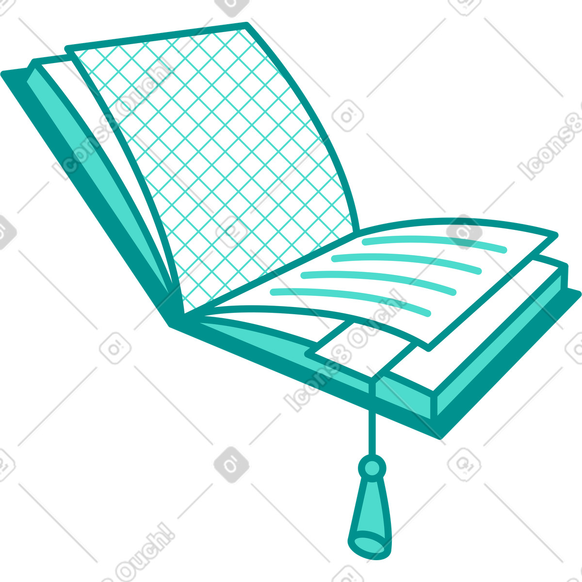 Ilustración Libro abierto en estilo Natty a descargar en PNG y SVG