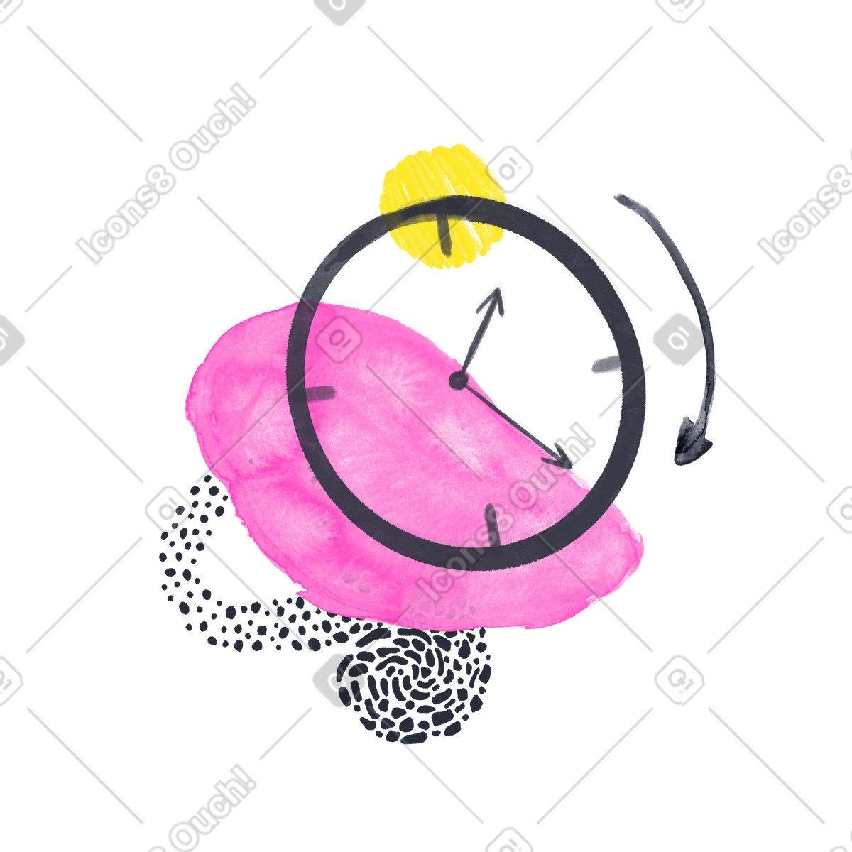 Illustration Gestion du temps dans le style Inky à télécharger aux formats PNG, SVG