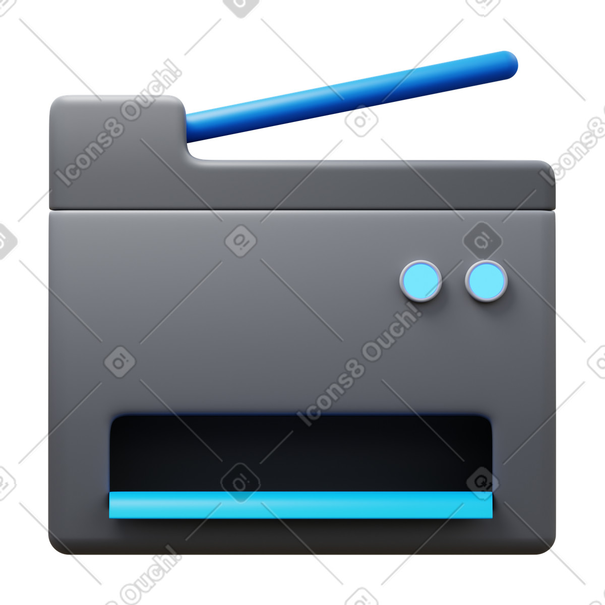 3D Fluency スタイルの Copy machine のイラストをPNG、SVG形式でダウンロード