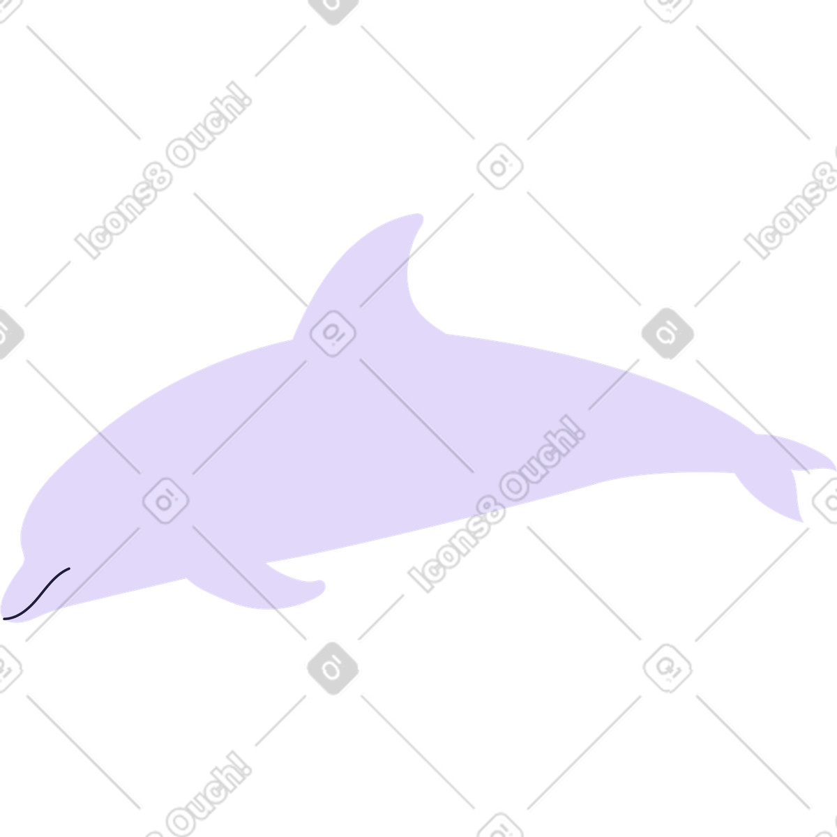 Dolphin illustration in Mellow style download in PNG, SVG