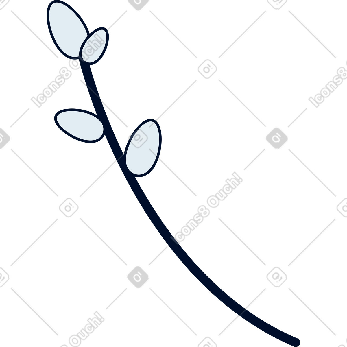 Ilustração de Ramo salgueiro em no estilo Teal para baixar em PNG, SVG